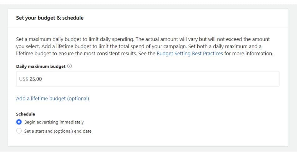 Choose budget and schedule